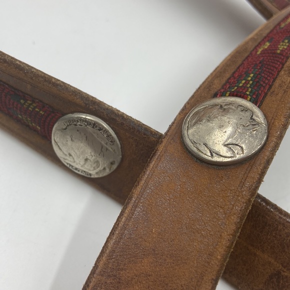 Vintage Leather Buffalo Nickle Belt - Picture 7 of 9